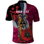 Manly Warringah Sea Eagles ANZAC Personalised Polo Shirt Lest We Forget Poppy Camo