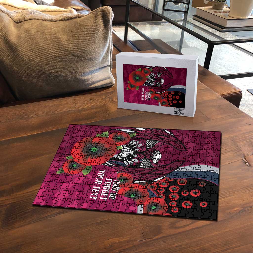 Manly Warringah Sea Eagles ANZAC Personalised Puzzle Lest We Forget Poppy Camo