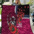 Manly Warringah Sea Eagles ANZAC Personalised Quilt Lest We Forget Poppy Camo