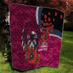 Manly Warringah Sea Eagles ANZAC Personalised Quilt Lest We Forget Poppy Camo