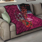 Manly Warringah Sea Eagles ANZAC Personalised Quilt Lest We Forget Poppy Camo