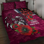 Manly Warringah Sea Eagles ANZAC Personalised Quilt Bed Set Lest We Forget Poppy Camo