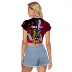 Manly Warringah Sea Eagles ANZAC Personalised Raglan Cropped T Shirt Lest We Forget Poppy Camo