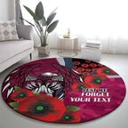 Manly Warringah Sea Eagles ANZAC Personalised Round Carpet Lest We Forget Poppy Camo