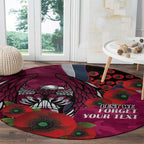 Manly Warringah Sea Eagles ANZAC Personalised Round Carpet Lest We Forget Poppy Camo