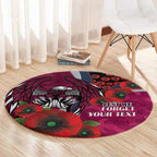 Manly Warringah Sea Eagles ANZAC Personalised Round Carpet Lest We Forget Poppy Camo
