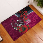 Manly Warringah Sea Eagles ANZAC Personalised Rubber Doormat Lest We Forget Poppy Camo