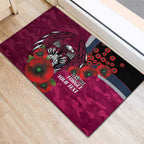 Manly Warringah Sea Eagles ANZAC Personalised Rubber Doormat Lest We Forget Poppy Camo