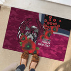 Manly Warringah Sea Eagles ANZAC Personalised Rubber Doormat Lest We Forget Poppy Camo