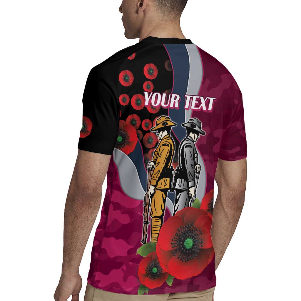 Manly Warringah Sea Eagles ANZAC Personalised Rugby Jersey Lest We Forget Poppy Camo