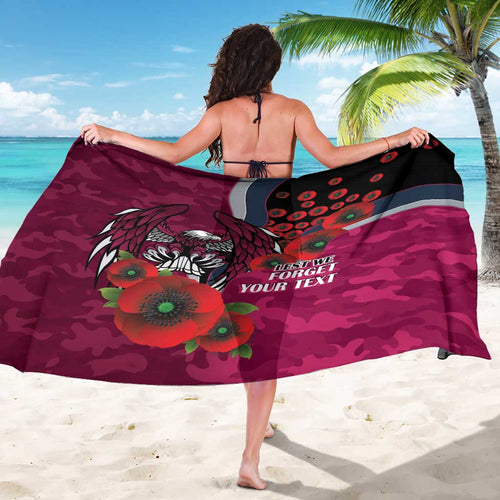 Manly Warringah Sea Eagles ANZAC Personalised Sarong Lest We Forget Poppy Camo