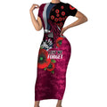 Manly Warringah Sea Eagles ANZAC Personalised Short Sleeve Bodycon Dress Lest We Forget Poppy Camo