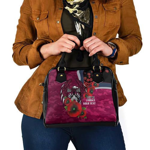 Manly Warringah Sea Eagles ANZAC Personalised Shoulder Handbag Lest We Forget Poppy Camo