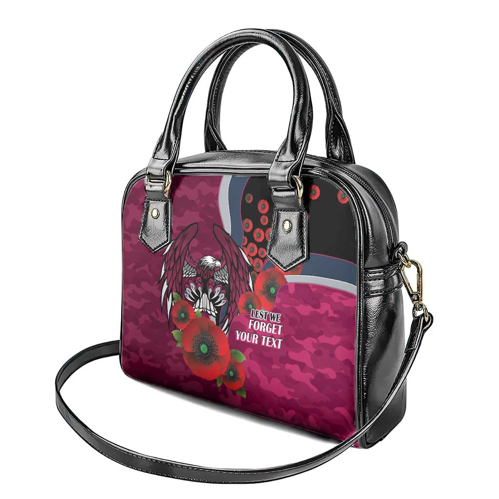 Manly Warringah Sea Eagles ANZAC Personalised Shoulder Handbag Lest We Forget Poppy Camo