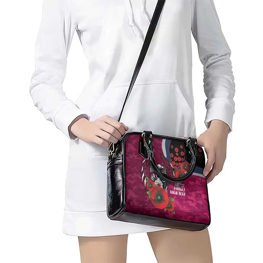 Manly Warringah Sea Eagles ANZAC Personalised Shoulder Handbag Lest We Forget Poppy Camo
