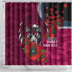 Manly Warringah Sea Eagles ANZAC Personalised Shower Curtain Lest We Forget Poppy Camo