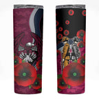 Manly Warringah Sea Eagles ANZAC Personalised Skinny Tumbler Lest We Forget Poppy Camo