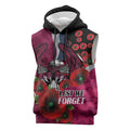 Manly Warringah Sea Eagles ANZAC Personalised Sleeveless Hoodie Lest We Forget Poppy Camo
