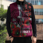 Manly Warringah Sea Eagles ANZAC Personalised Sleeveless Puffer Jacket Lest We Forget Poppy Camo