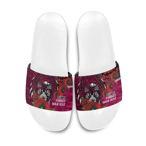 Manly Warringah Sea Eagles ANZAC Personalised Slide Sandals Lest We Forget Poppy Camo
