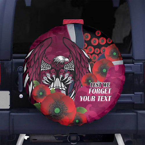 Manly Warringah Sea Eagles ANZAC Personalised Spare Tire Cover Lest We Forget Poppy Camo