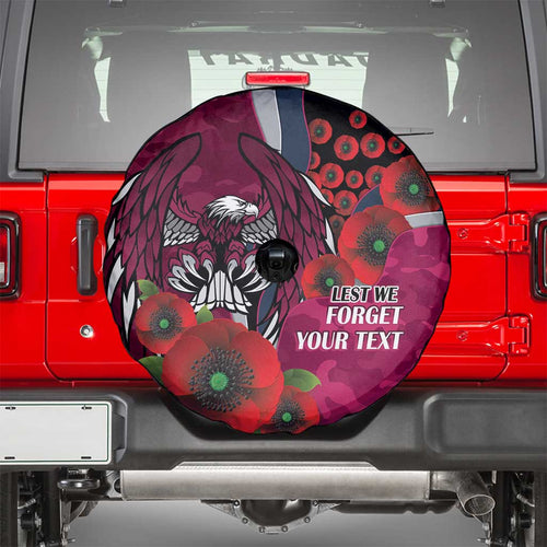 Manly Warringah Sea Eagles ANZAC Personalised Spare Tire Cover Lest We Forget Poppy Camo