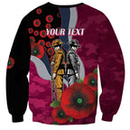 Manly Warringah Sea Eagles ANZAC Personalised Sweatshirt Lest We Forget Poppy Camo
