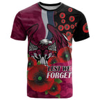 Manly Warringah Sea Eagles ANZAC Personalised T Shirt Lest We Forget Poppy Camo