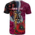 Manly Warringah Sea Eagles ANZAC Personalised T Shirt Lest We Forget Poppy Camo