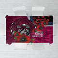 Manly Warringah Sea Eagles ANZAC Personalised Tablecloth Lest We Forget Poppy Camo