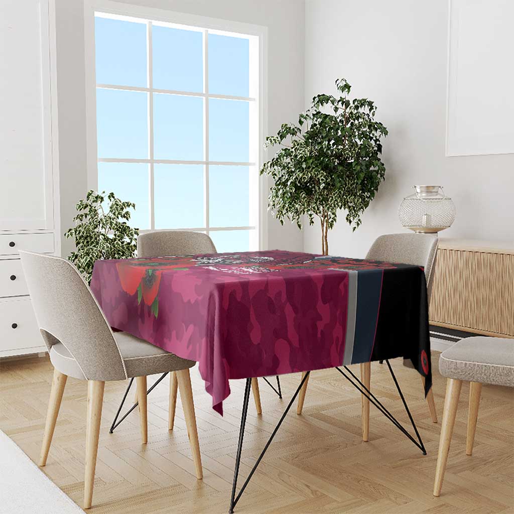 Manly Warringah Sea Eagles ANZAC Personalised Tablecloth Lest We Forget Poppy Camo