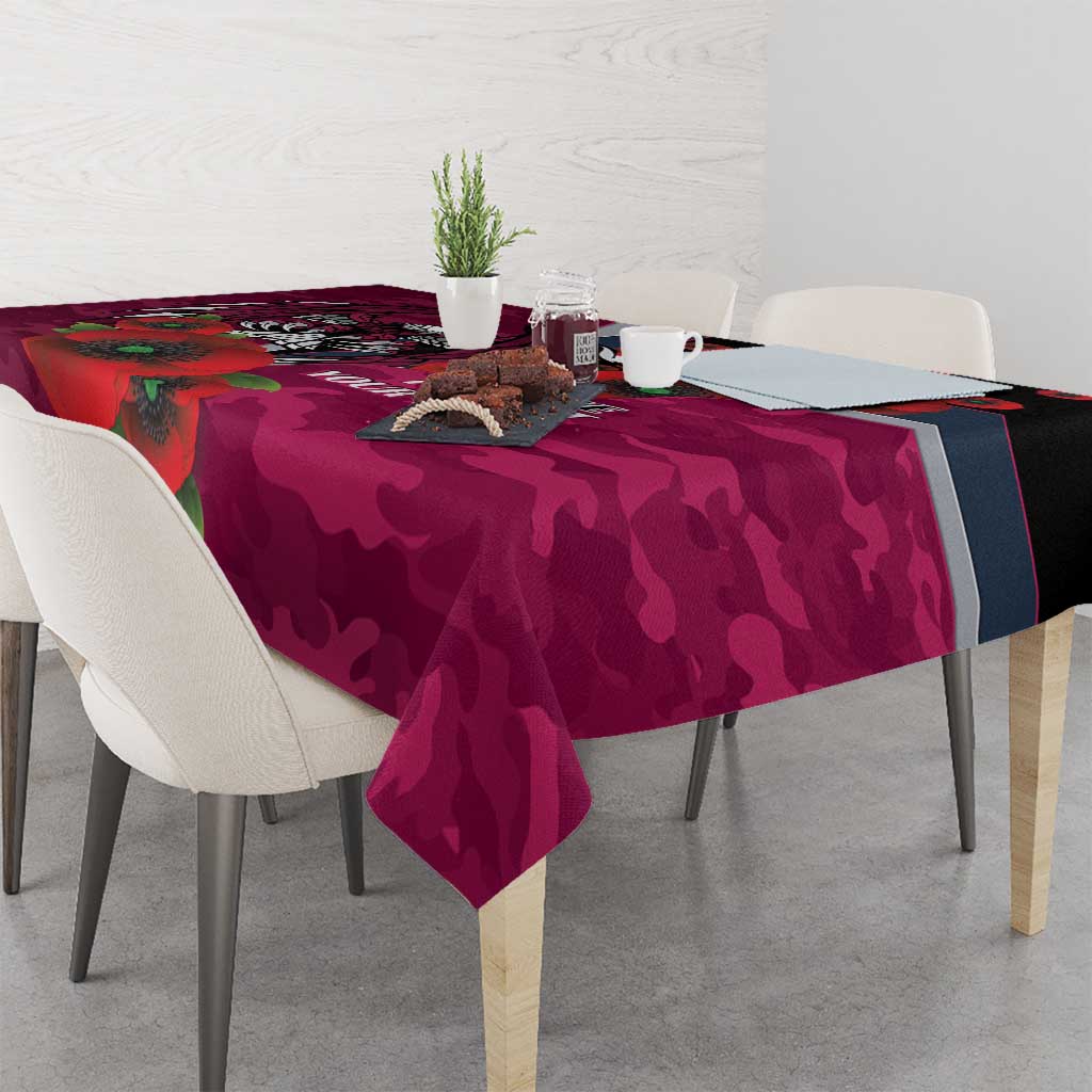 Manly Warringah Sea Eagles ANZAC Personalised Tablecloth Lest We Forget Poppy Camo