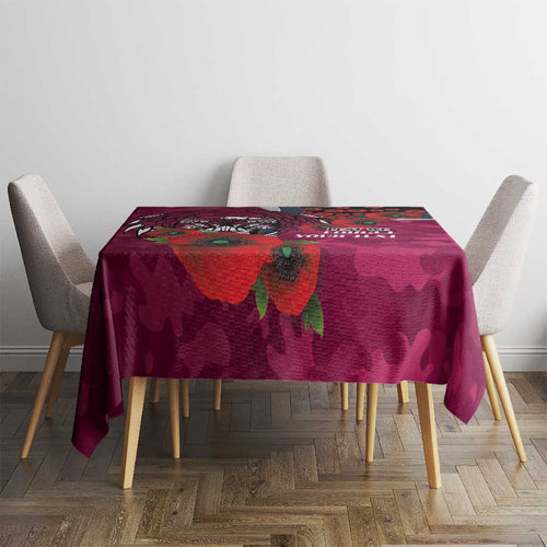 Manly Warringah Sea Eagles ANZAC Personalised Tablecloth Lest We Forget Poppy Camo