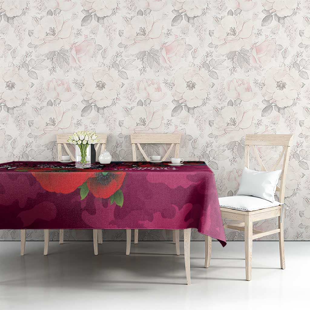 Manly Warringah Sea Eagles ANZAC Personalised Tablecloth Lest We Forget Poppy Camo