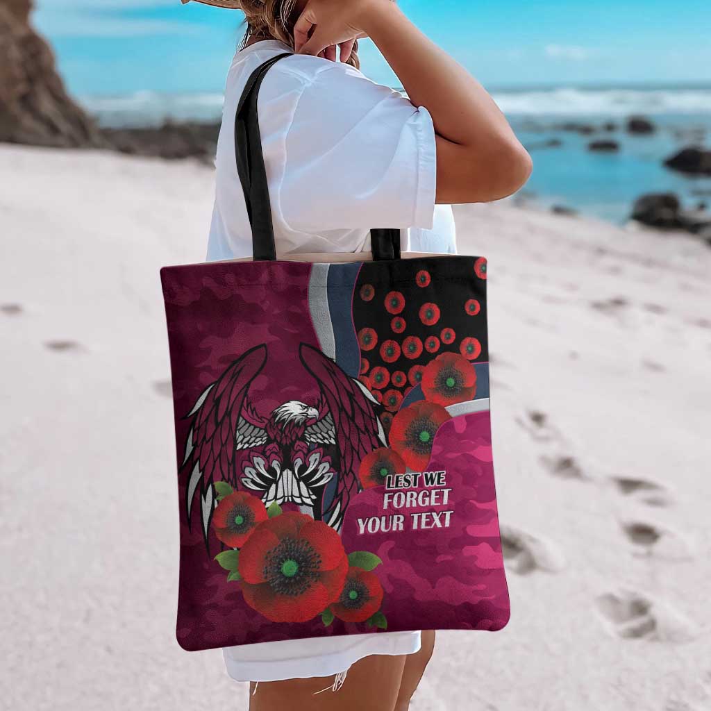 Manly Warringah Sea Eagles ANZAC Personalised Tote Bag Lest We Forget Poppy Camo