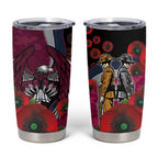 Manly Warringah Sea Eagles ANZAC Personalised Tumbler Cup Lest We Forget Poppy Camo