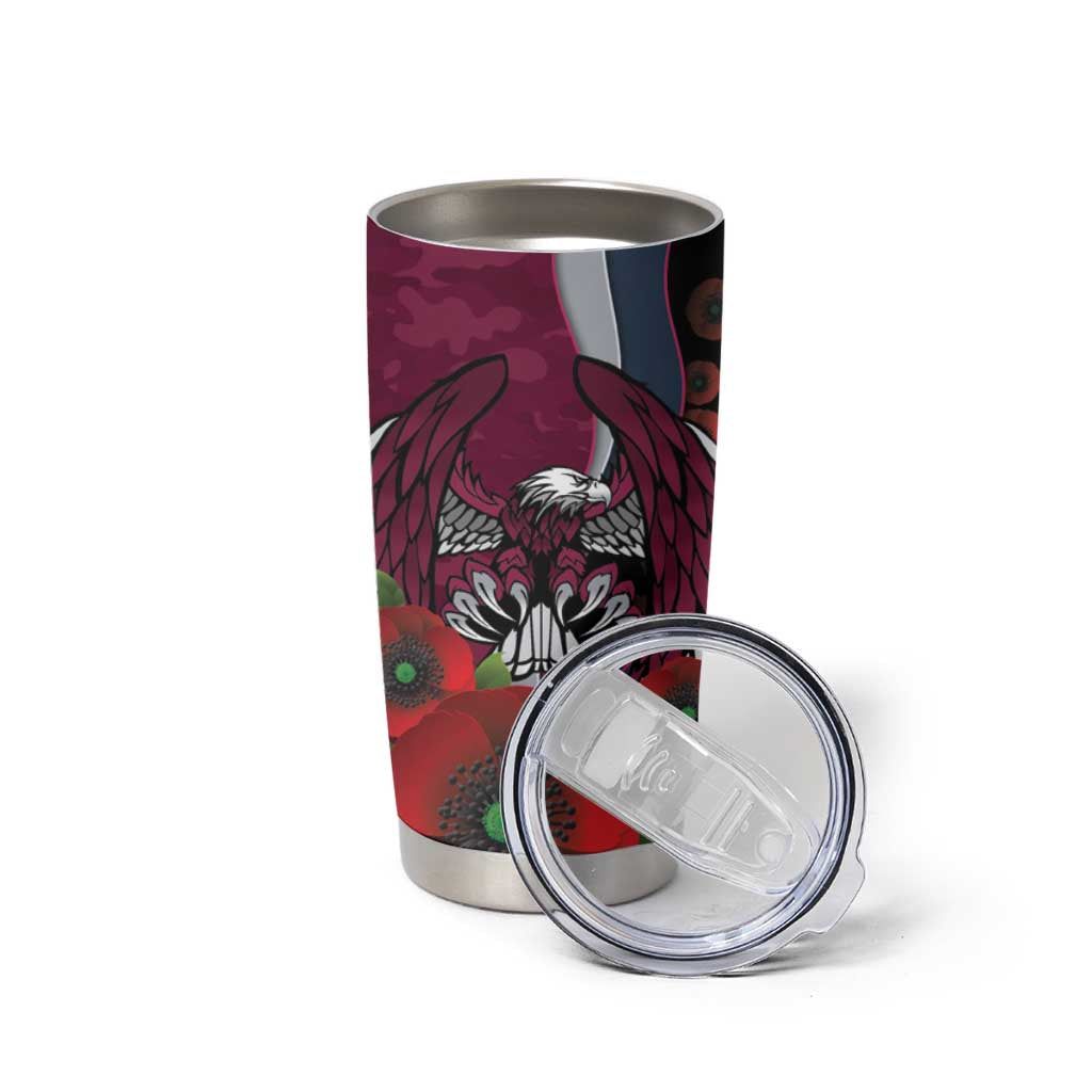 Manly Warringah Sea Eagles ANZAC Personalised Tumbler Cup Lest We Forget Poppy Camo