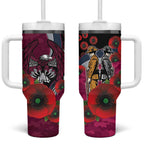 Manly Warringah Sea Eagles ANZAC Personalised Tumbler With Handle Lest We Forget Poppy Camo