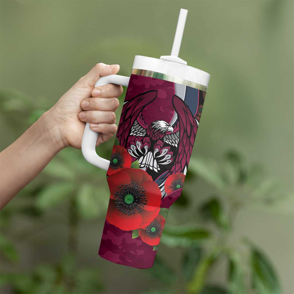 Manly Warringah Sea Eagles ANZAC Personalised Tumbler With Handle Lest We Forget Poppy Camo