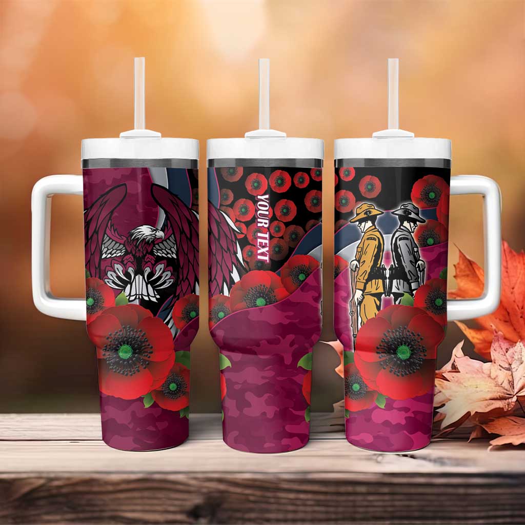 Manly Warringah Sea Eagles ANZAC Personalised Tumbler With Handle Lest We Forget Poppy Camo