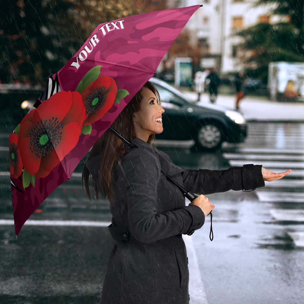 Manly Warringah Sea Eagles ANZAC Personalised Umbrella Lest We Forget Poppy Camo