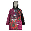 Manly Warringah Sea Eagles ANZAC Personalised Wearable Blanket Hoodie Lest We Forget Poppy Camo