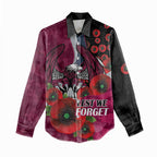 Manly Warringah Sea Eagles ANZAC Personalised Women Casual Shirt Lest We Forget Poppy Camo