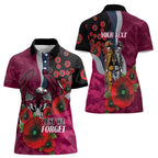 Manly Warringah Sea Eagles ANZAC Personalised Women Polo Shirt Lest We Forget Poppy Camo