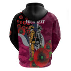 Manly Warringah Sea Eagles ANZAC Personalised Zip Hoodie Lest We Forget Poppy Camo