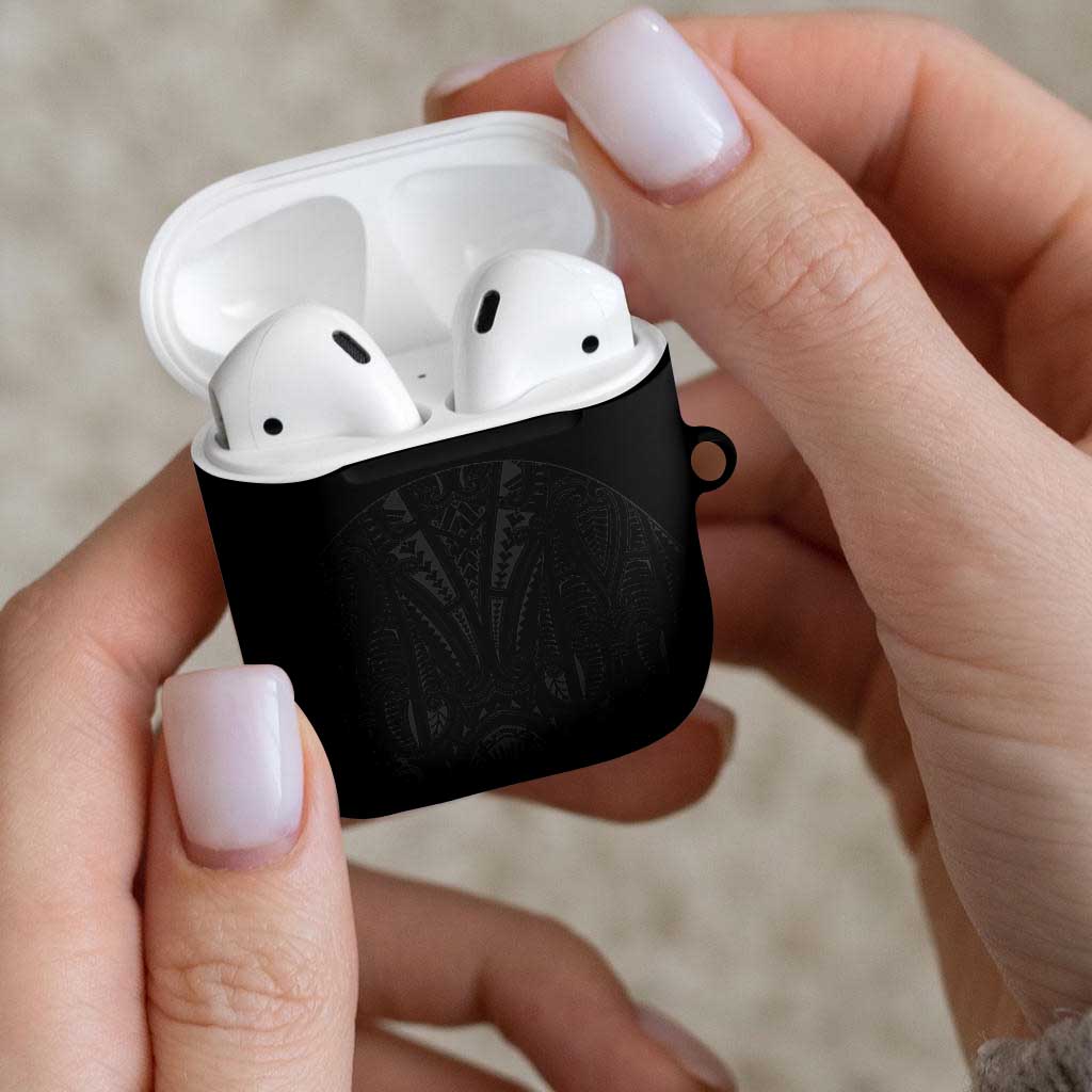 Queensland Maori Rugby Nga Hau e Wha AirPods Case Black Motif - Aussie Hoodie