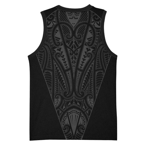 Queensland Maori Rugby Nga Hau e Wha Basketball Jersey Black Motif - Aussie Hoodie