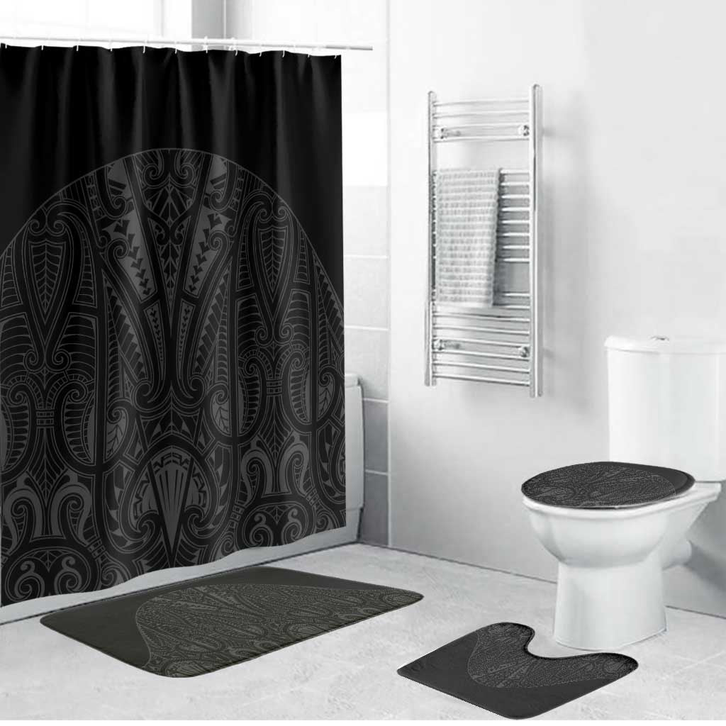 Queensland Maori Rugby Nga Hau e Wha Bathroom Set Black Motif - Aussie Hoodie