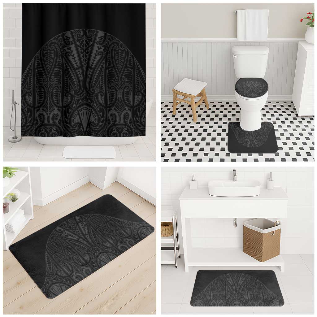Queensland Maori Rugby Nga Hau e Wha Bathroom Set Black Motif - Aussie Hoodie