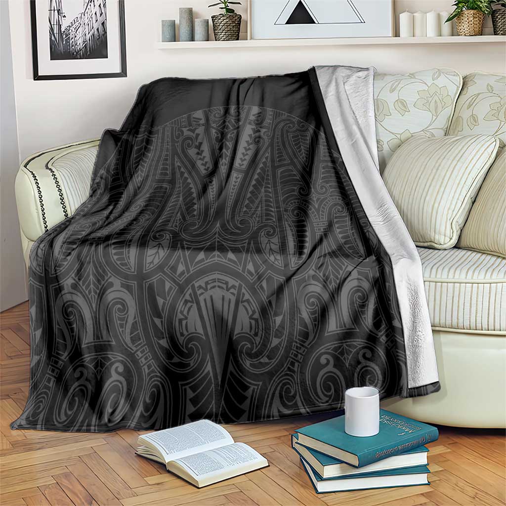 Queensland Maori Rugby Nga Hau e Wha Blanket Black Motif